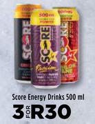 Score Energy Drinks-For 3 x 500ml