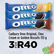 Cadbury Oreo Original, Choc Cream Or Golden Biscuits-For 3 x 133g