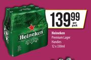 Heineken Premium Lager Handies-12 x 330ml Per Pack