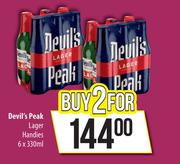 Devil's Peak Lager Handies-For 2 x 6 x 330ml