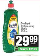 Sunlight Dishwashing Liquid-750ml Each
