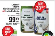 Lifestyle Health Fibre Supplement Or Inulin Prebiotic-300g Each