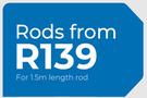 35mm Wooden Rods & Accessories 1.5m Length Rod