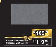 Glazed Matt Porcelain Charcoal Mist600 x 1200-m²