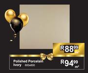 Polished Porcelain Ivory 600 x 600-m²