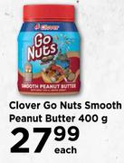 Clover Go Nuts Smooth Peanut Butter-400g Each