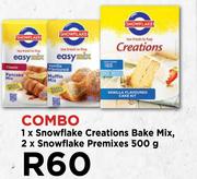 1 x Snowflake Creations Bake Mix & 2 x Snowflake Premixes 500g Combo