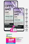 2 x Oppo A40 Smartphone-On 1.4GB Red Core Top Up + Promo 1GB Data