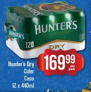 Hunter's Dry Cider Cans-12 x 440ml Per Pack
