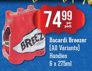Bacardi Breezer Handies-6 x 275ml Per Pack