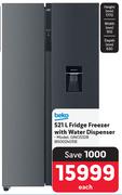 Beko 521L Fridge/Freezer With Water Dispenser GNO532B