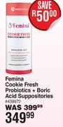 Femina Cookie Fresh Probiotics + Boric Acid Suppositories