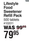 Lifestyle Food Sweetener Refill Pack 500 Tablets