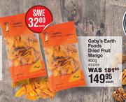 Gaby's Earth Foods Dried Fruit Mango-400g Each