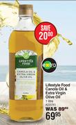 Lifestyle Food Canola Oil & Extra Virgin Olive Oil-1L