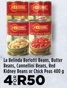 La Belinda Borlotti Beans, Butter Beans, Cannellini Beans-For 4 x 400g
