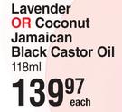 Tropic Isle Living Lavender Or Coconut Jamaican Vlack Castor Oil-118ml Each