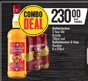 Buffelsfontein 3 Year Old Brandy 750ml & Buffelsfontein & Kola Handies 6 x 275ml-Per Combo