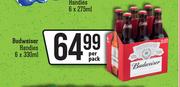 Budweiser Handies-6 x 330ml Per Pack