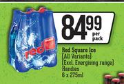 Red Square Ice (All Variants)Handies-6 x 275ml Per Pack