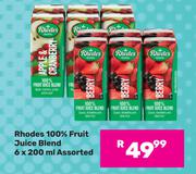 Rhodes 100% Fruit Juice Blend Assorted-6 x 200ml