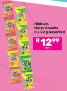 Nik Naks Maize Snacks Assorted 5 x 22g-Each