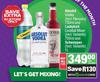 Absolut Vodka 750ml, Luckybird Cocktail Mixer 750ml & Schweppes(All Variants) 1Ltr-For All