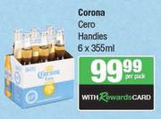 Corona Cero Handies-6 x 355ml Per Pack