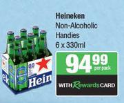 Heineken Non-Alcoholic Handies-6 x 330ml Per Pack