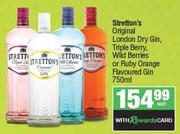 Stretton's Original London Dry Gin, Triple Berry, Wild Berries Or Ruby Orange Flavoured Gin-750ml EA