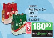 Hunter's Real Gold Or Dry Cider Handies-For Any 2 x 6 x 330ml