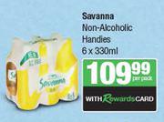 Savanna Non-Alcoholic Handies-6 x 330ml Per Pack