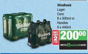 Windhoek Lager Cans 6 x 500ml Or Handies 6 x 440ml-For Any 2