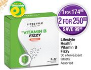 Lifestyle Health Vitamin B Fizzy 30 Effervescent Tablets Assorted-For 1