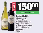 Durbanville Hills Chardonnay,Chenin Blanc,Sauv Blanc,Dry Merlot Rose,Cab Sauv,Merlot-2 x 750ml