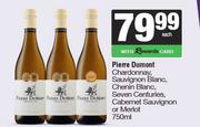 Pierre Dumont Chardonnay,Sauv Blanc,Chenin Blanc,Seven Centuries Cab Sauv Or Merlot-750ml Each