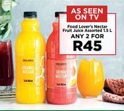 Food Lover's Nectar Fruit Juice Assorted-For Any 2 x 1.5Ltr