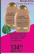 OLX Brazilian Keratin Smooth Therapy Shampoo Or Conditioner-385ml Each