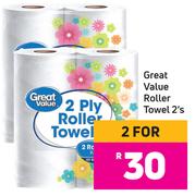 Great Value Roller Towel 2's Pack- For 2