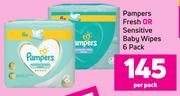 Pampers Fresh Or Sesitive Baby Wipes (6 Pack)- Per Pack