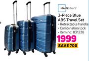Mainstays 3 Piece Blue ABS Travel Set