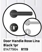 Door Handle Rose Lina Black 1PR 81477964