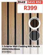 Exterior Wall Cladding WPC Acacia 2900 x 169 x 28mm 81501662