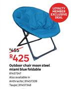Miami Blue Foldable Ourdoor Chair Moon Steel