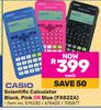 Casio Scientific Calculator Black, Pink Or Blue FX82ZA-Each