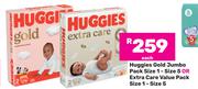 Huggies Gold Jumbo PackSize 1-Size 5 Or Extra Care Value Pack Size 1-Size 5-Each