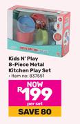 Kids N Play 8-Piece Metal Kitchen Play Set-Per Set