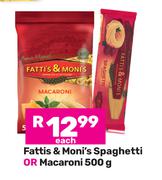 Fatti's & Moni's Spaghtetti Or Macaroni-500g Each