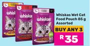 1Whiskas Wet Cat Food Pouch Assorted-For 3 x 85g