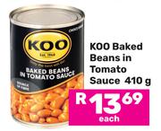 0Koo Baked Beans In Tomato Sauce-410g Each